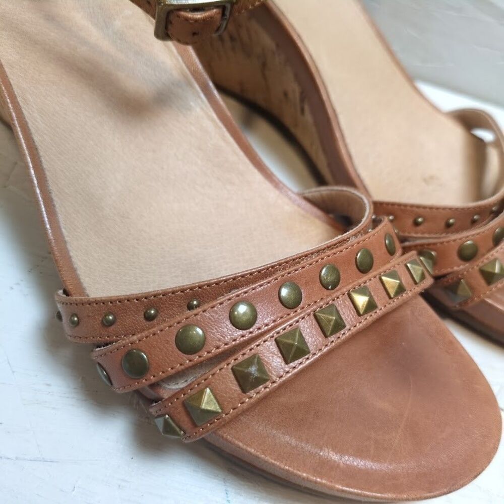 Abeo LENA Biosystem Sandals Womens 10 Brown Leather Strap Strappy Hook Loop - Picture 2 of 8